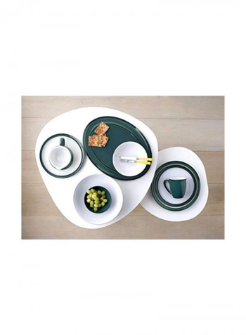 Stoneware Soup Bowl Green/White 6x6x4inch
