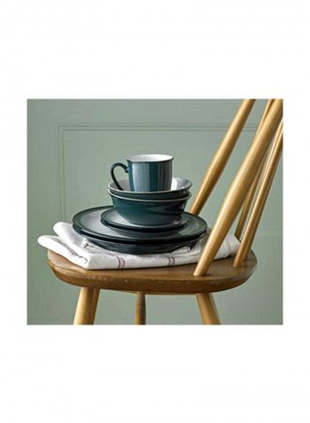 Stoneware Soup Bowl Green/White 6x6x4inch