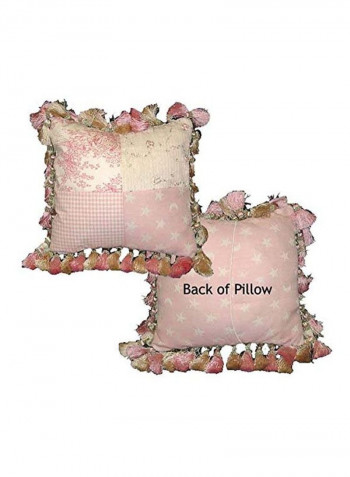 2-Piece Patchwork Tassel Pillow