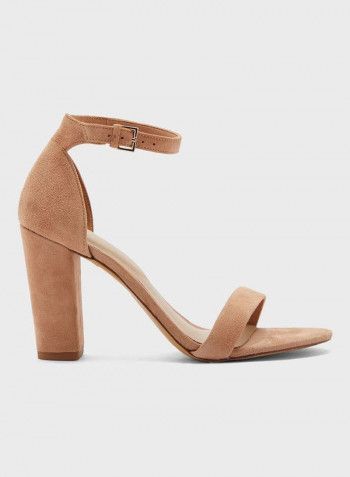 Jerayclya Buckle Heeled Sandals Beige