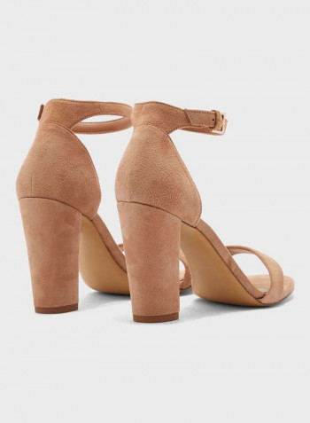 Jerayclya Buckle Heeled Sandals Beige