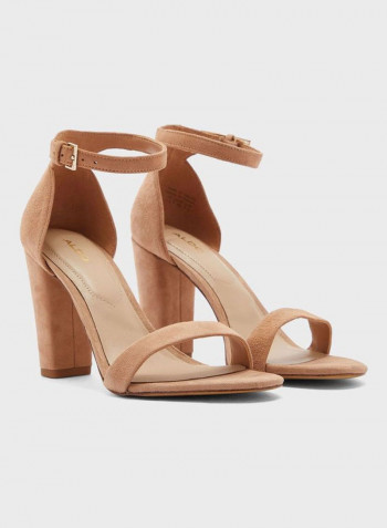 Jerayclya Buckle Heeled Sandals Beige