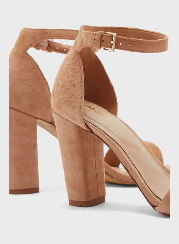 Jerayclya Buckle Heeled Sandals Beige