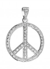 925 Sterling Silver Cubic Zirconia Studded Pendant Necklace