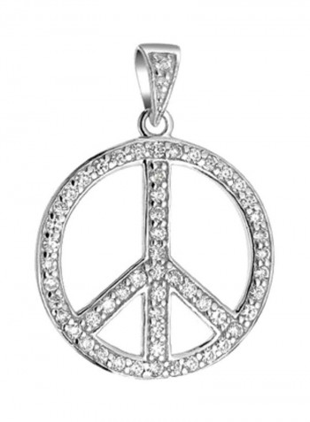 925 Sterling Silver Cubic Zirconia Studded Pendant Necklace