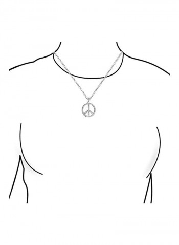925 Sterling Silver Cubic Zirconia Studded Pendant Necklace
