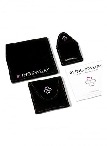 925 Sterling Silver Cubic Zirconia Studded Pendant Necklace