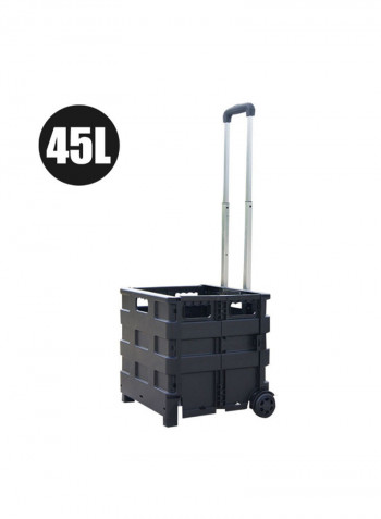 Handcart Rolling Grocery Cart Black/Silver 45L