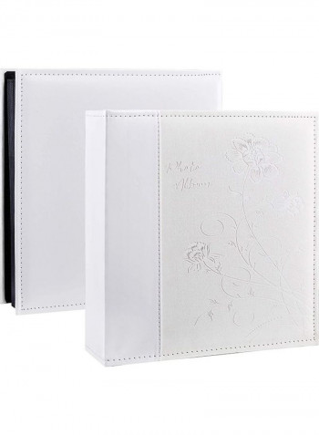 1000 Pockets Leather Photo Album White