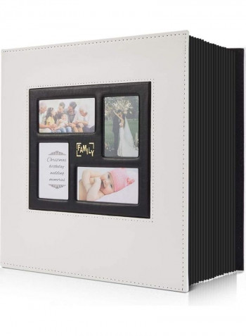 1000 Pockets Leather Photo Album White