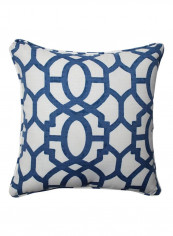 2-Piece Printed Polyester Throw Pillows Blue/White 18.5x18.5inch