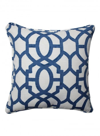 2-Piece Printed Polyester Throw Pillows Blue/White 18.5x18.5inch