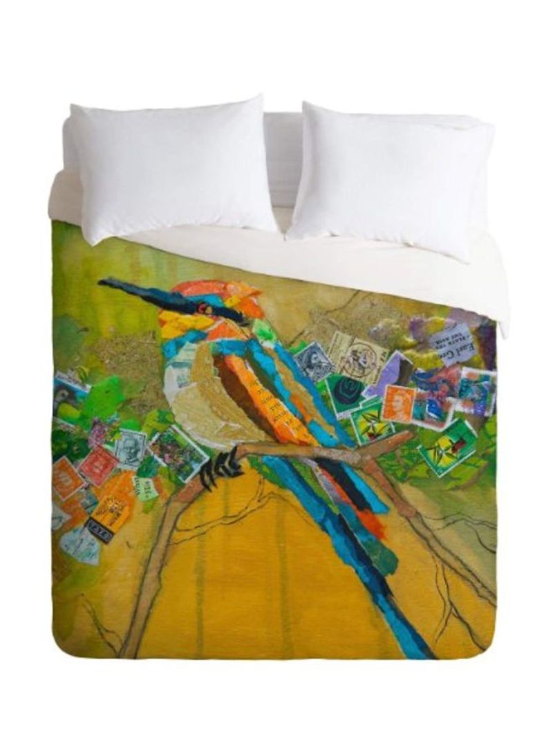 Elizabeth St Hilaire Nelson Rainbow Bee Eater Printed Duvet Cover Polyester Yellow/Green/Blue King