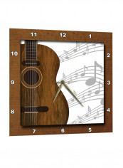 Guitar Printed Wall Clock Brown/White 13 x 13inch