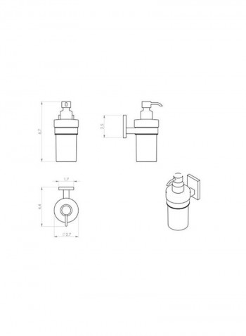 Wall Mounted Soap Dispenser Chrome 1.04x2.72inch