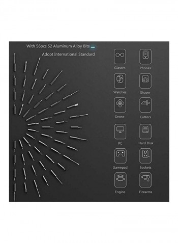 62-Piece Screw Driver Kit Multicolour 2.35x11.4x4.44inch