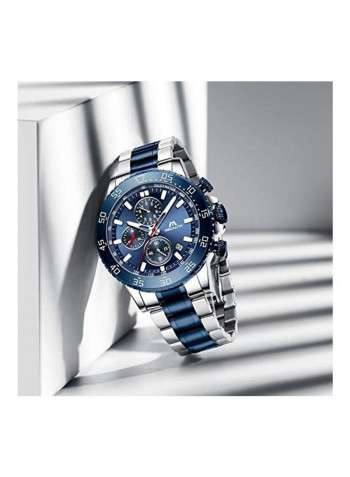 Men's Stainless Steel Waterproof Analog Quartz Wrist Watch
