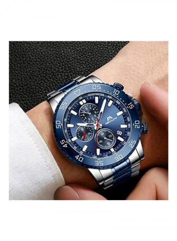 Men's Stainless Steel Waterproof Analog Quartz Wrist Watch
