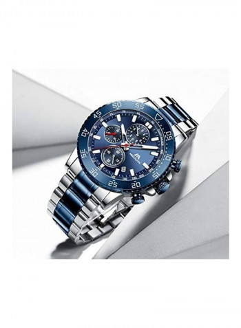 Men's Stainless Steel Waterproof Analog Quartz Wrist Watch