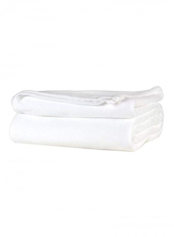 Microloft Fleece Blanket Polyester White Queen