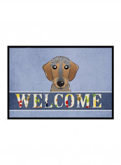Wirehaired Dachshund Welcome Indoor/Outdoor Mat Multicolour 11 x 14inch