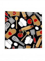 Chef And Cook Love Pattern Wall Clock Multicolour 13 x 13inch