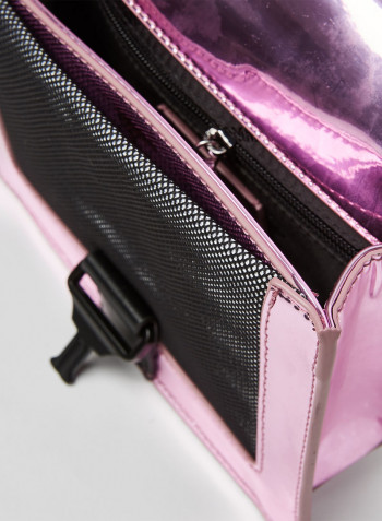 Item Metallic Mesh Crossbody Bag Rose Gold