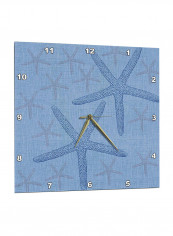 Starfish Printed Wall Clock Blue 13 x 13inch