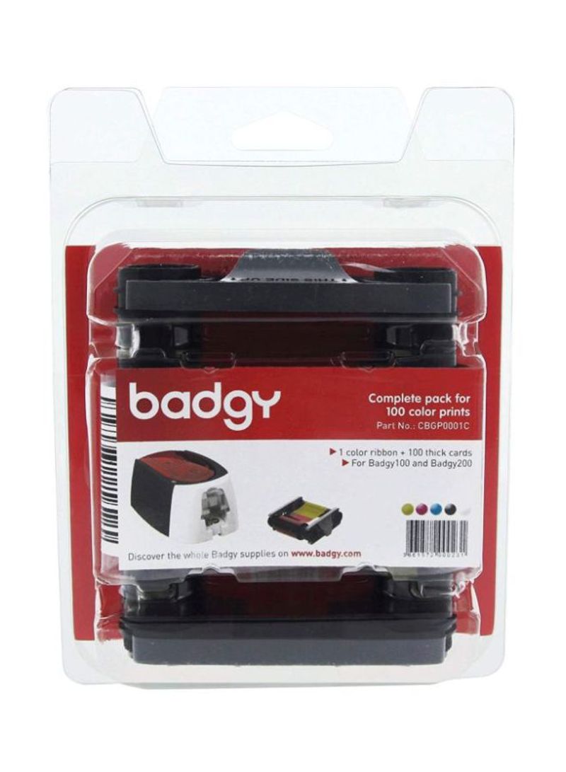 Printer Color Ribbon For Badgy100/200 Black