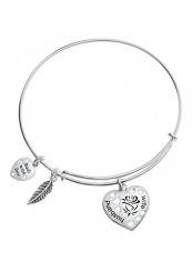Sterling Silver Adjustable Couple Feather Charm For Bracelet