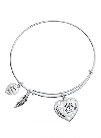 Sterling Silver Adjustable Couple Feather Charm For Bracelet
