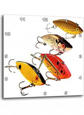 Fishing Lures Printed Wall Clock Multicolour 10x10inch