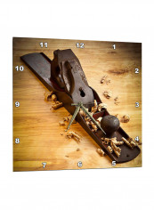 Antique Wood Planer Printed Wall Clock Brown 13 x 13inch