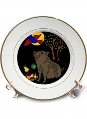 Food And Bluebird Overhead Porcelain Plate Multicolour 8"inch