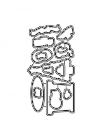 15-Piece Christmas Dreams Custom Craft Dies Grey/Black