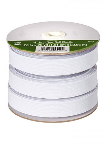 Non-Roll Knit Elastics White