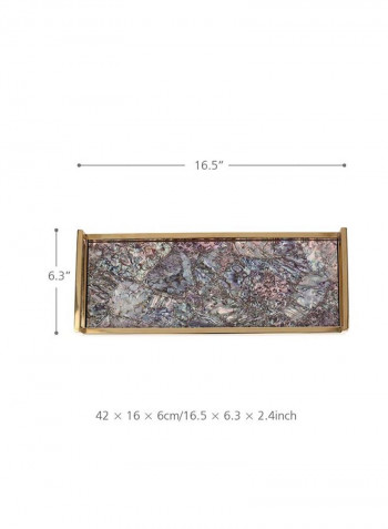 Rectangular Bath Tray Gold/Black 16.5x6.3x2.4inch