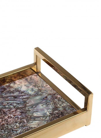 Rectangular Bath Tray Gold/Black 16.5x6.3x2.4inch