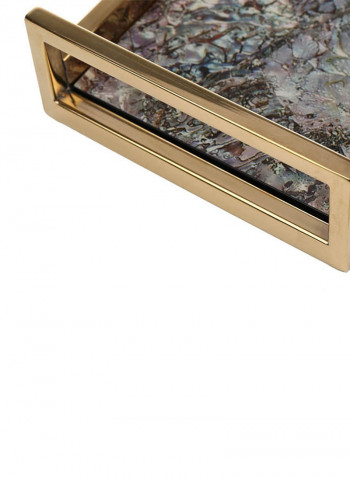Rectangular Bath Tray Gold/Black 16.5x6.3x2.4inch