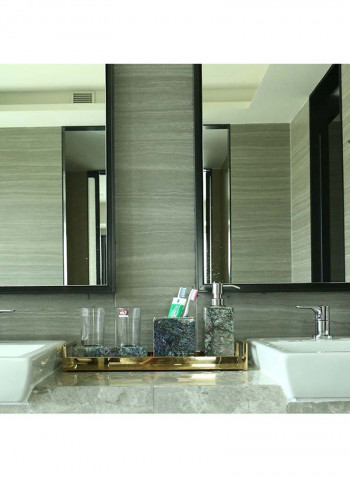 Rectangular Bath Tray Gold/Black 16.5x6.3x2.4inch