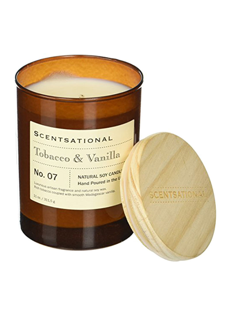 Apothecary Tobacco And Vanilla Scented Candle Off White 8.5x6.8x6.5inch