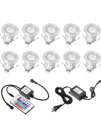 10-Piece LED Deck Lights With Remote Control Multicolour