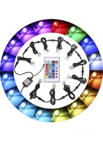 10-Piece LED Deck Lights With Remote Control Multicolour