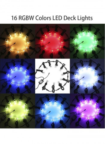 10-Piece LED Deck Lights With Remote Control Multicolour