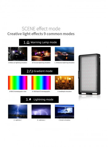 RGB LED Video Light Panel Black