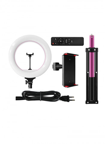 LED Ring Photography Lighting Kit 32centimeter White/Black/Pink