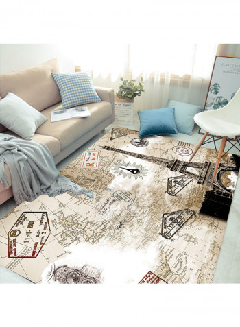 3D Floral Print Pattern Retro Style Floor Mat Multicolour 60(W)x90(L)centimeter