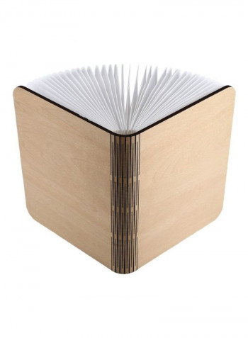 Creative LED Flip Origami Book Lamp Nightlight Beige/White 22x22x3cm