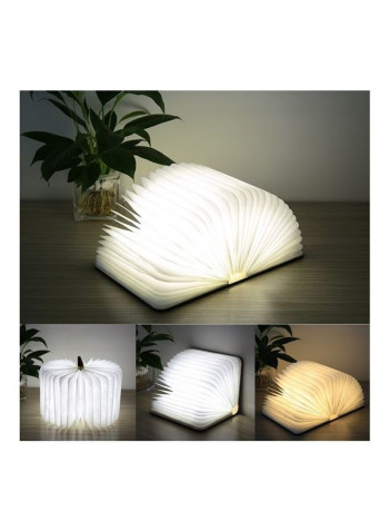 Creative LED Flip Origami Book Lamp Nightlight Beige/White 22x22x3cm