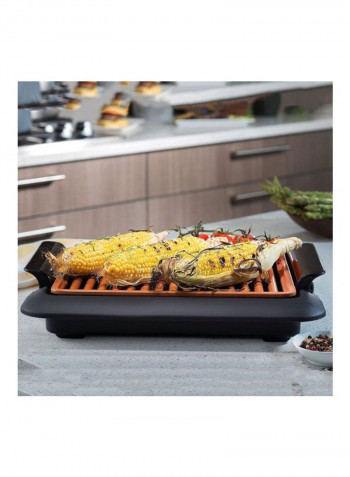 Smokeless Grill With Temperature Dial Black/Orange 400x325x88millimeter